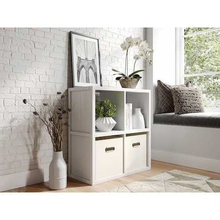 John Louis Home Solid Wood 4 Cube Organizer White JLH-4C-W